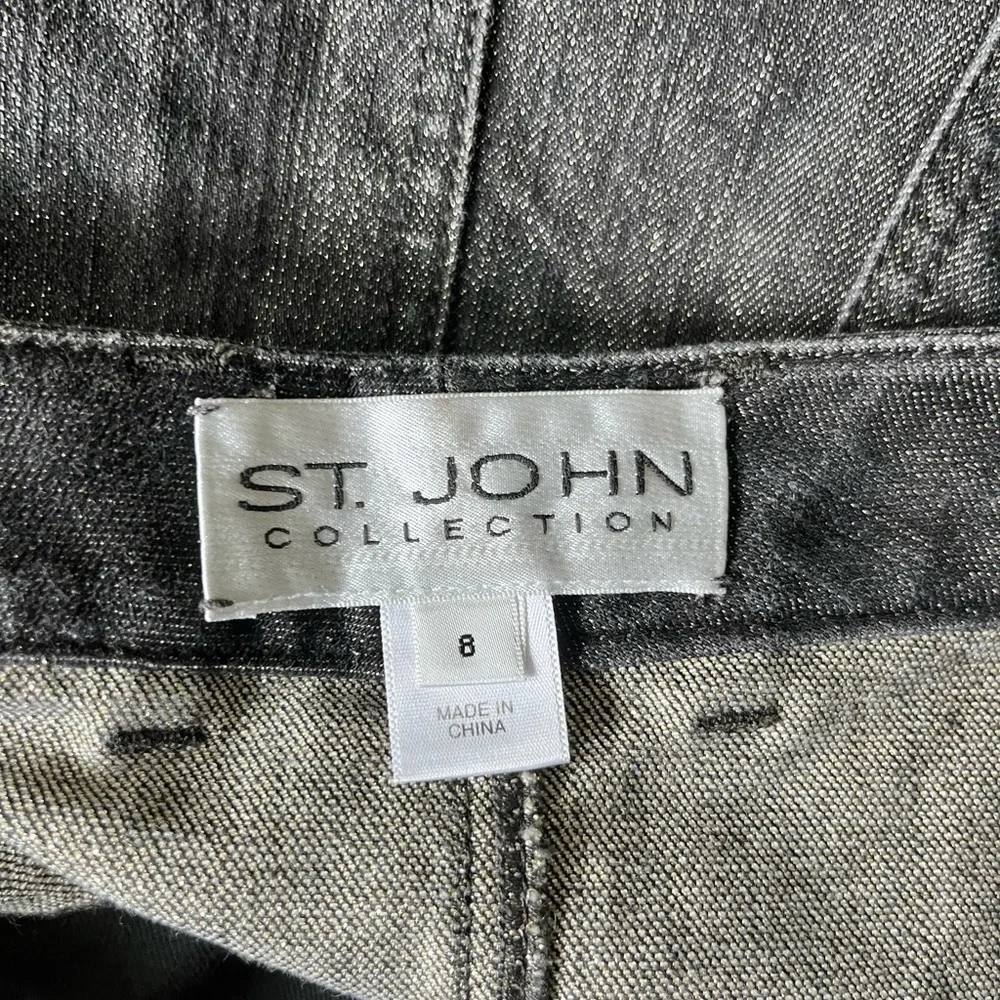 St. John Gold Black Flare High Waist Jeans
